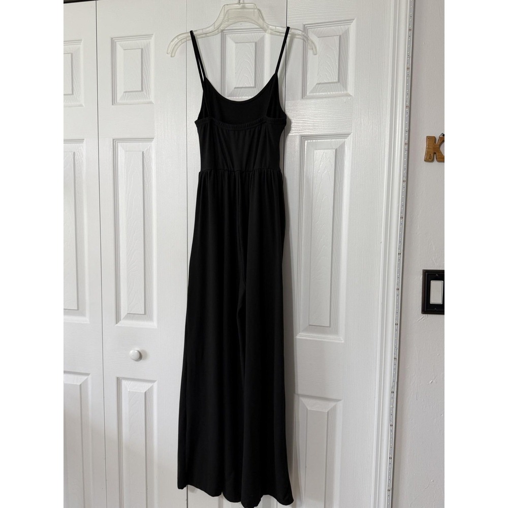 SHEIN Jumpsuit Womens S Black Sleeveless Scoop Neck Wide Leg Waist Casual